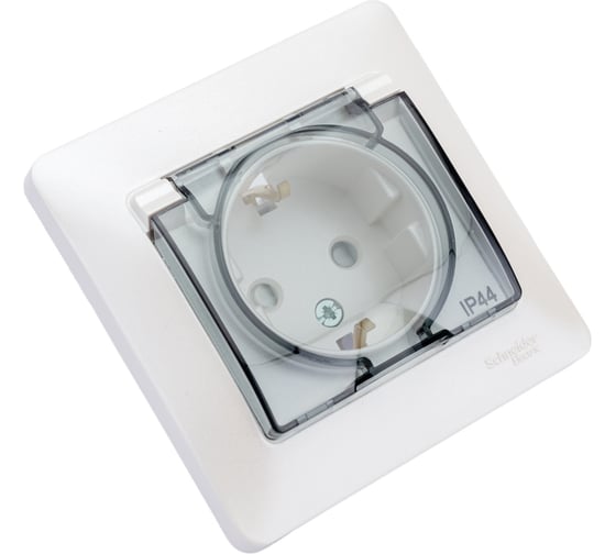 Розетка Systeme Electric (Schneider Electric) 1-м СП Glossa 16А IP44 с крышкой в сборе перламутр GSL000648 10 шт 13606485436132 1