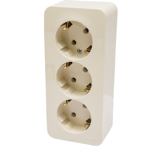 Розетка Systeme Electric (Schneider Electric) 3-м ОП Blanca 16А IP20 250В с заземлением бежевая BLNRA010317 5 шт 13606489776340 1