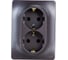Розетка Systeme Electric (Schneider Electric) 2-м СП Glossa 16А IP20 250В с заземл. в сборе графит GSL001324 6 шт 53606481209127 1
