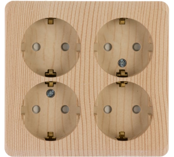 Розетка Systeme Electric (Schneider Electric) 4-м ОП Этюд 16А 250В защ. шторки с заземл. сосна SchE293417 PA16-208D 5 шт 4690201016823 1