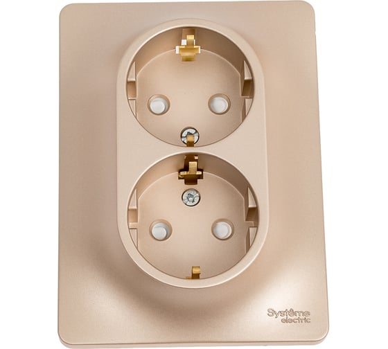 Розетка Systeme Electric (Schneider Electric) 2-м СП Glossa 16А IP20 с заземл. защ. шторки в сборе титан GSL000426 10 шт 13606480659222 1