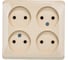 Розетка Systeme Electric (Schneider Electric) ЭТЮД O/У 4-местная без заземления без шторок 16А 250B КРЕМОВЫЙ, PA16-205K 7 шт 4690201016724 1
