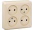 Розетка Systeme Electric (Schneider Electric) ЭТЮД O/У 4-местная без заземления без шторок 16А 250B КРЕМОВЫЙ, PA16-205K 7 шт 4690201016724 2