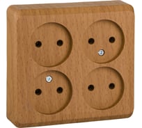 Розетка Systeme Electric (Schneider Electric) ЭТЮД O/У 4-местная без заземления без шторок 16А 250B, БУК PA16-205T 7 шт 4690201016809
