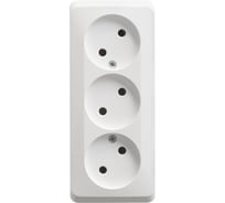 Розетка Systeme Electric (Schneider Electric) ЭТЮД O/У тройная без заземления без шторок 16А 250B, БЕЛЫЙ PA16-009B 11 шт 13606480798648