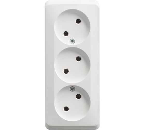 Розетка Systeme Electric (Schneider Electric) ЭТЮД O/У тройная без заземления без шторок 16А 250B, БЕЛЫЙ PA16-009B 11 шт 13606480798648 1
