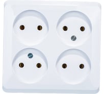 Розетка Systeme Electric (Schneider Electric) 4-м ОП Этюд 16А IP20 без заземл. бел. SchE293411 PA16-205B 7 шт 4690201016700