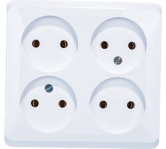 Розетка Systeme Electric (Schneider Electric) 4-м ОП Этюд 16А IP20 без заземл. бел. SchE293411 PA16-205B 7 шт 4690201016700 1