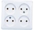 Розетка Systeme Electric (Schneider Electric) 4-м ОП Этюд 16А IP20 без заземл. бел. SchE293411 PA16-205B 7 шт 4690201016700 1