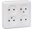 Розетка Systeme Electric (Schneider Electric) 4-м ОП Этюд 16А IP20 без заземл. бел. SchE293411 PA16-205B 7 шт 4690201016700 2