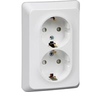 Розетка Systeme Electric (Schneider Electric) ЭТЮД С/У двойная с заземлением со штороками 16А 250B, БЕЛЫЙ PC16-108B 10 шт 13606485439324