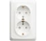 Розетка Systeme Electric (Schneider Electric) ЭТЮД С/У двойная с заземлением со штороками 16А 250B, БЕЛЫЙ PC16-108B 10 шт 13606485439324 2
