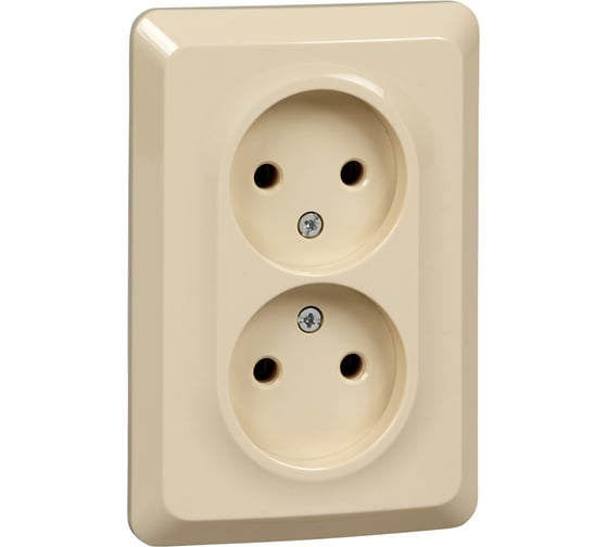 Розетка Systeme Electric (Schneider Electric) Этюд Крем 2-ая б/з без шторок 16А 250B SE PC16-105K 12 шт 13606485439379 1