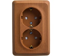 Розетка Systeme Electric (Schneider Electric) Этюд наруж Бук 2-ая угловая с/з со шторками 16А 250B SE PA16-108T 8 шт 13606485439287