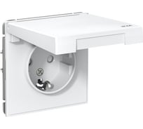 Розетка Systeme Electric ArtGallery Aqua Белый с заземл. со шт. с крышк, 16А, IP44, механизм GAL440146 10 шт 4690201037033