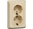 Розетка Systeme Electric (Schneider Electric) Этюд Крем 2-ая с/з со шторками 16А 250B SE PC16-108K 10 шт 13606485439409 1