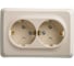 Розетка Systeme Electric (Schneider Electric) Этюд Крем 2-ая с/з со шторками 16А 250B SE PC16-108K 10 шт 13606485439409 2