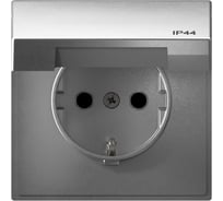 Розетка Systeme Electric ArtGallery Aqua Алюминий с заземл. со шт. с крышк, 16А, IP44, механизм GAL440346 10 шт 4690201037057