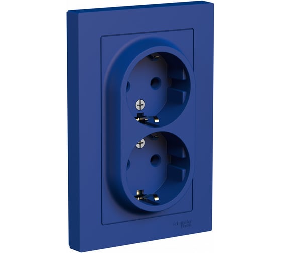 Розетка Systeme Electric Atlasdesign аквамарин с/з 2-ая,16а, (в сборе с рамкой) ATN001124 6 шт 13606485820184 1