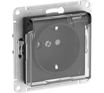 Розетка Systeme Electric ATLASDESIGN AQUA с зазем. со шт. с прозрач. крыш, 16А,IP44, мех., быстрозажим. клем.,КАРБОН ATN441046S 5 шт 13606482109374