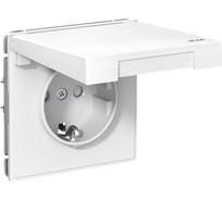 Розетка Systeme Electric ArtGallery с заз.со шт.с крышк, 16А, IP44, механизм, быстрозажим. клем., БЕЛЫЙ GAL440146S 10 шт 4690201040231
