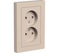 Розетка Systeme Electric Atlasdesign песочный б/з 2-ая, со шт.,16а, (в сборе с рамкой) ATN001222 6 шт 13606485820276
