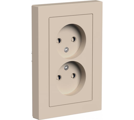 Розетка Systeme Electric Atlasdesign песочный б/з 2-ая, со шт.,16а, (в сборе с рамкой) ATN001222 6 шт 13606485820276 1