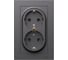 Розетка Systeme Electric Atlasdesign базальт двойная с заземлением, 16а, в сборе ATN001424 6 шт 4690201024743 1