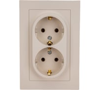 Розетка Systeme Electric Atlasdesign песочный с/з 2-ая,16а, (в сборе с рамкой) ATN001224 6 шт 13606485820191