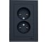 Розетка Systeme Electric Atlasdesign базальт двойная без заземления,16а, в сборе ATN001420 6 шт 4690201024620 1
