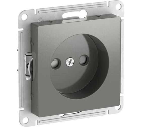 Розетка Systeme Electric ATLASDESIGN без заземления со шторками, 16А, мех., быстрозажим. клем., СТАЛЬ ATN000949S 5 шт 13606482108520 1