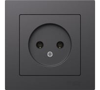 Розетка Systeme Electric Atlasdesign базальт без заземления, 16а, в сборе ATN001440 5 шт 4690201025184
