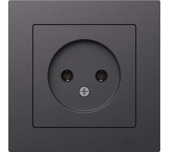 Розетка Systeme Electric Atlasdesign базальт без заземления, 16а, в сборе ATN001440 5 шт 4690201025184 1