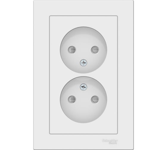 Розетка Systeme Electric Atlasdesign лотос двойная без заземления со шторками,16а, в сборе ATN001322 6 шт 4690201024644 1