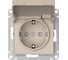 Розетка Systeme Electric ATLASDESIGN с заземл. со шторк. с крышкой, 16А,IP20,мех., быстрозажим. клем., ПЕСОЧНЫЙ ATN001246S 5 шт 4690201022947 2