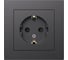 Розетка Systeme Electric Atlasdesign базальт с заземлением, со шторками, 16а, в сборе ATN001444 5 шт 4690201025306 1