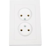 Розетка Systeme Electric Atlasdesign лотос двойная без заземления,16а, в сборе ATN001320 6 шт 4690201024606