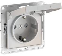 Розетка Systeme Electric ATLASDESIGN с заземл. со шторк. с крышкой, 16А, IP20,мех., быстрозажим. клем., ЖЕМЧУГ ATN000446S 10 шт 13606482108353