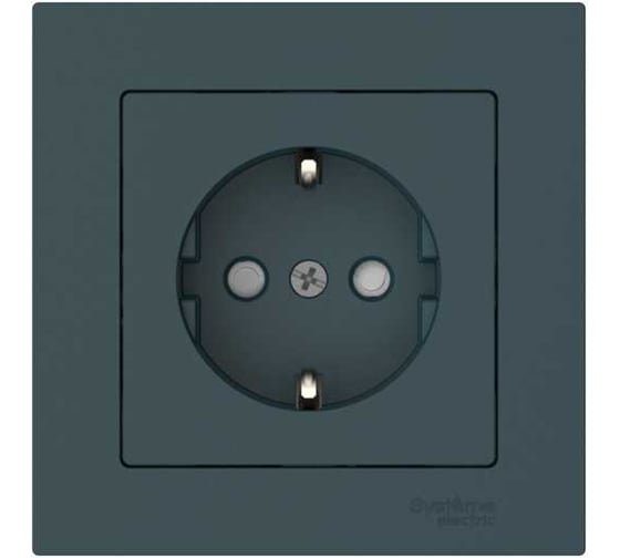 Розетка Systeme Electric ATLASDESIGN с заземлением со шторками, 16А, в сборе, быстрозажим. клем., ИЗУМРУД ATN000844S 5 шт 13606482108186 1