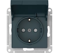 Розетка Systeme Electric ATLASDESIGN с заземл. со шторк. с крышкой, 16А, IP20, мех., быстрозажим. клем., ИЗУМРУД ATN000846S 5 шт 13606482108391