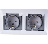 Розетка Systeme Electric (Schneider Electric) 2-м СП 2мод. Glossa 16А IP44 с заземл. защ. шторки в сборе бел. GSL000147 9 шт 13606480983327