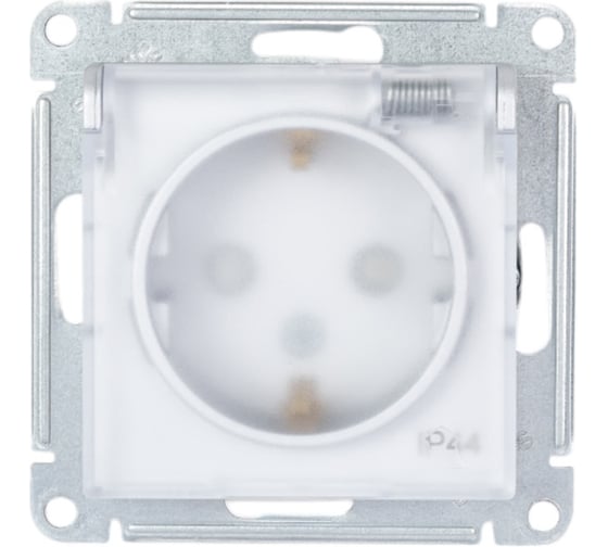 Розетка Systeme Electric AtlasDesign Aqua 16А IP44 с заземл. защ. шторки с прозр. крышкой механизм алюм. SE ATN440346 10 шт 4690201021124 1
