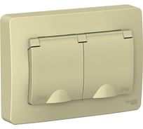 Розетка Systeme Electric (Schneider Electric) 2-м СП Blanca 16А IP44 250В с заземлением бежевая BLNRS441127 5 шт 13606489776135