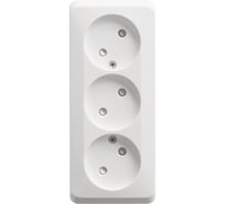 Розетка Systeme Electric (Schneider Electric) ЭТЮД O/У тройная без заземления со штороками 16А 250B, БЕЛЫЙ PA16-010B 11 шт 13606480798655