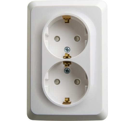Розетка Systeme Electric (Schneider Electric) ЭТЮД O/У двойная угловая с заземлением со шторками 16А, БЕЛЫЙ, PA16-108B 8 шт 13606485439225 1