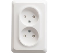 Розетка Systeme Electric (Schneider Electric) ЭТЮД С/У двойная без заземления со штороками 16А 250B, БЕЛЫЙ PC16-106B 12 шт 13606485439300