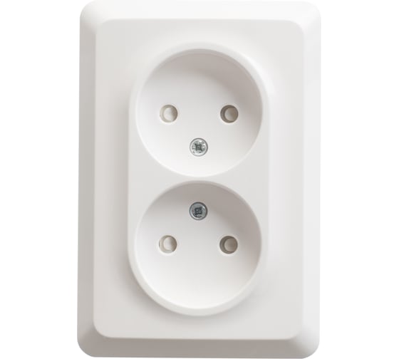 Розетка Systeme Electric (Schneider Electric) ЭТЮД С/У двойная без заземления со штороками 16А 250B, БЕЛЫЙ PC16-106B 12 шт 13606485439300 1