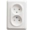 Розетка Systeme Electric (Schneider Electric) ЭТЮД С/У двойная без заземления со штороками 16А 250B, БЕЛЫЙ PC16-106B 12 шт 13606485439300 1