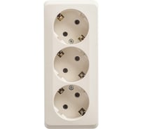 Розетка Systeme Electric (Schneider Electric) ЭТЮД O/У тройная с заземлением без шторок 16А 250B, КРЕМ PA16-011K 9 шт 13606485439355