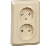 Розетка Systeme Electric (Schneider Electric) этюд с/у двойная без заземления со штороками 16а 250В, кремовый, PC16-106K 12 шт 13606485439386
